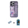 MARSİLYAN™- iPhone 13 Pro Max Kılıf Zirve Form Özel Seri - Siyah 18D Cam Ekran Koruyucu + Mavi Shine Kamera Lens Koruma Cam