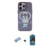 MARSİLYAN™- iPhone 13 Pro Max Kılıf Zirve Form Özel Seri - Siyah 18D Cam Ekran Koruyucu + Mavi Shine Kamera Lens Koruma Cam