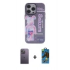 MARSİLYAN™- iPhone 13 Pro Max Kılıf Zirve Form Özel Seri - Siyah 18D Cam Ekran Koruyucu + Neon Fosforlu Kamera Lens - BZ