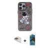 MARSİLYAN™- iPhone 13 Pro Max Kılıf Zirve Form Özel Seri - Siyah 18D Cam Ekran Koruyucu + Pers Alüminyum Kamera Lens - GD