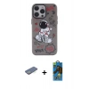 MARSİLYAN™- iPhone 13 Pro Max Kılıf Zirve Form Özel Seri - Siyah 18D Cam Ekran Koruyucu + Renkli Kamera Lens Koruma Cam - YL