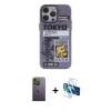 MARSİLYAN™- iPhone 13 Pro Max Kılıf Zirve Form Özel Seri - Siyah 3D Antistatik Cam Ekran Koruyucu + Neon Fosforlu Kamera Lens - YL
