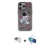 MARSİLYAN™- iPhone 13 Pro Max Kılıf Zirve Form Özel Seri - Siyah 3D Antistatik Cam Ekran Koruyucu + Pers Alüminyum Kamera Lens - GI