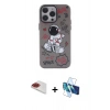 MARSİLYAN™- iPhone 13 Pro Max Kılıf Zirve Form Özel Seri - Siyah 3D Antistatik Cam Ekran Koruyucu + Pers Alüminyum Kamera Lens - KI