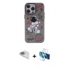 MARSİLYAN™- iPhone 13 Pro Max Kılıf Zirve Form Özel Seri - Siyah 3D Antistatik Cam Ekran Koruyucu + Pers Alüminyum Kamera Lens - SABE