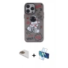 MARSİLYAN™- iPhone 13 Pro Max Kılıf Zirve Form Özel Seri - Siyah 3D Antistatik Cam Ekran Koruyucu + Pers Alüminyum Kamera Lens - GD