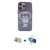 MARSİLYAN™- iPhone 13 Pro Max Kılıf Zirve Form Özel Seri - Siyah 3D Antistatik Cam Ekran Koruyucu + Rainbow Kamera Lens Koruma Cam - BZ