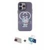 MARSİLYAN™- iPhone 13 Pro Max Kılıf Zirve Form Özel Seri - Siyah 3D Antistatik Cam Ekran Koruyucu + Rainbow Kamera Lens Koruma Cam - KI