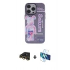 MARSİLYAN™- iPhone 13 Pro Max Kılıf Zirve Form Özel Seri - Siyah 3D Antistatik Cam Ekran Koruyucu + Raze Metal Kamera Lens - GD