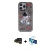 MARSİLYAN™- iPhone 13 Pro Max Kılıf Zirve Form Özel Seri - Siyah 3D Antistatik Cam Ekran Koruyucu + Raze Metal Kamera Lens - GD