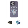 MARSİLYAN™- iPhone 13 Pro Max Kılıf Zirve Form Özel Seri - Siyah 3D Antistatik Cam Ekran Koruyucu + Raze Metal Kamera Lens - GD