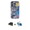 MARSİLYAN™- iPhone 13 Pro Max Kılıf Zirve Form Özel Seri - Siyah 3D Antistatik Cam Ekran Koruyucu + Raze Metal Kamera Lens - GD