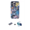 MARSİLYAN™- iPhone 13 Pro Max Kılıf Zirve Form Özel Seri - Siyah 3D Antistatik Cam Ekran Koruyucu + Renkli Kamera Lens Koruma Cam - PE