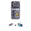 MARSİLYAN™- iPhone 13 Pro Max Kılıf Zirve Form Özel Seri - Siyah 3D Antistatik Cam Ekran Koruyucu + Renkli Kamera Lens Koruma Cam - PE