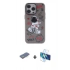 MARSİLYAN™- iPhone 13 Pro Max Kılıf Zirve Form Özel Seri - Siyah 3D Antistatik Cam Ekran Koruyucu + Renkli Kamera Lens Koruma Cam - YL