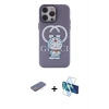 MARSİLYAN™- iPhone 13 Pro Max Kılıf Zirve Form Özel Seri - Siyah 3D Antistatik Cam Ekran Koruyucu + Renkli Kamera Lens Koruma Cam - PE