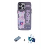 MARSİLYAN™- iPhone 13 Pro Max Kılıf Zirve Form Özel Seri - Siyah 3D Antistatik Cam Ekran Koruyucu + Shine Kamera Lens Koruma Cam - PE