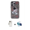 MARSİLYAN™- iPhone 13 Pro Max Kılıf Zirve Form Özel Seri - Siyah 3D Antistatik Cam Ekran Koruyucu + Shine Kamera Lens - GD