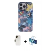 MARSİLYAN™- iPhone 13 Pro Max Kılıf Zirve Form Özel Seri - Siyah 3D Antistatik Cam Ekran Koruyucu + Shine Kamera Lens - GD