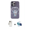 MARSİLYAN™- iPhone 13 Pro Max Kılıf Zirve Form Özel Seri - Siyah 3D Antistatik Cam Ekran Koruyucu + Shine Kamera Lens - GD