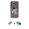 MARSİLYAN™- iPhone 13 Pro Max Kılıf Zirve Form Özel Seri - Siyah 3D Antistatik Cam Ekran Koruyucu + Shine Kamera Lens Koruma Cam - GI