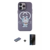 MARSİLYAN™- iPhone 13 Pro Max Kılıf Zirve Form Özel Seri - Siyah 3D Antistatik Hayalet Cam Ekran Koruyucu + Renkli Kamera Lens Koruma Cam - YL