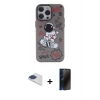 MARSİLYAN™- iPhone 13 Pro Max Kılıf Zirve Form Özel Seri - Siyah 3D Antistatik Hayalet Cam Ekran Koruyucu + Pers Alüminyum Kamera Lens - LT