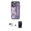 MARSİLYAN™- iPhone 13 Pro Max Kılıf Zirve Form Özel Seri - Siyah 3D Antistatik Hayalet Cam Ekran Koruyucu + Pers Alüminyum Kamera Lens - KI
