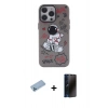 MARSİLYAN™- iPhone 13 Pro Max Kılıf Zirve Form Özel Seri - Siyah 3D Antistatik Hayalet Cam Ekran Koruyucu + Shine Kamera Lens Koruma Cam - MI