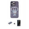 MARSİLYAN™- iPhone 13 Pro Max Kılıf Zirve Form Özel Seri - Siyah 3D Antistatik Hayalet Cam Ekran Koruyucu + Renkli Kamera Lens Koruma Cam - MI