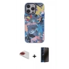 MARSİLYAN™- iPhone 13 Pro Max Kılıf Zirve Form Özel Seri - Siyah 3D Antistatik Hayalet Cam Ekran Koruyucu + Pers Alüminyum Kamera Lens - KI