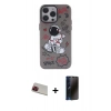 MARSİLYAN™- iPhone 13 Pro Max Kılıf Zirve Form Özel Seri - Siyah 3D Antistatik Hayalet Cam Ekran Koruyucu + Rainbow Kamera Lens Koruma Cam - KI