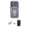 MARSİLYAN™- iPhone 13 Pro Max Kılıf Zirve Form Özel Seri - Siyah 3D Antistatik Hayalet Cam Ekran Koruyucu + Shine Kamera Lens Koruma Cam - MI