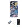 MARSİLYAN™- iPhone 13 Pro Max Kılıf Zirve Form Özel Seri - Siyah 3D Antistatik Hayalet Cam Ekran Koruyucu + Shine Kamera Lens Koruma Cam - GI