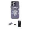 MARSİLYAN™- iPhone 13 Pro Max Kılıf Zirve Form Özel Seri - Siyah 3D Antistatik Hayalet Cam Ekran Koruyucu + Renkli Kamera Lens Koruma Cam - PE