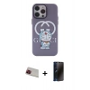 MARSİLYAN™- iPhone 13 Pro Max Kılıf Zirve Form Özel Seri - Siyah 3D Antistatik Hayalet Cam Ekran Koruyucu + Rainbow Kamera Lens Koruma Cam - KI