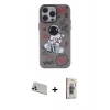 MARSİLYAN™- iPhone 13 Pro Max Kılıf Zirve Form Özel Seri - Siyah Bilvis 3D Cam Ekran Koruyucu + Rainbow Kamera Lens Koruma Cam - BZ