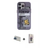 MARSİLYAN™- iPhone 13 Pro Max Kılıf Zirve Form Özel Seri - Siyah Bilvis 3D Cam Ekran Koruyucu + Mavi Rainbow Kamera Lens Koruma Cam