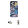 MARSİLYAN™- iPhone 13 Pro Max Kılıf Zirve Form Özel Seri - Siyah Bilvis 3D Cam Ekran Koruyucu + Rainbow Kamera Lens Koruma Cam - MR