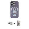 MARSİLYAN™- iPhone 13 Pro Max Kılıf Zirve Form Özel Seri - Siyah Bilvis 3D Cam Ekran Koruyucu + Rainbow Kamera Lens Koruma Cam - MR