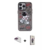 MARSİLYAN™- iPhone 13 Pro Max Kılıf Zirve Form Özel Seri - Siyah Bilvis 3D Cam Ekran Koruyucu + Pers Alüminyum Kamera Lens - GI