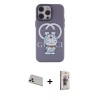 MARSİLYAN™- iPhone 13 Pro Max Kılıf Zirve Form Özel Seri - Siyah Bilvis 3D Cam Ekran Koruyucu + Rainbow Kamera Lens Koruma Cam - BZ