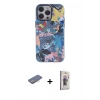 MARSİLYAN™- iPhone 13 Pro Max Kılıf Zirve Form Özel Seri - Siyah Bilvis 3D Cam Ekran Koruyucu + Renkli Kamera Lens Koruma Cam - PE