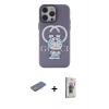 MARSİLYAN™- iPhone 13 Pro Max Kılıf Zirve Form Özel Seri - Siyah Bilvis 3D Cam Ekran Koruyucu + Renkli Kamera Lens Koruma Cam - PE