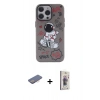MARSİLYAN™- iPhone 13 Pro Max Kılıf Zirve Form Özel Seri - Siyah Bilvis 3D Cam Ekran Koruyucu + Renkli Kamera Lens Koruma Cam - PE