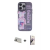 MARSİLYAN™- iPhone 13 Pro Max Kılıf Zirve Form Özel Seri - Siyah Bilvis 3D Mat Cam Ekran Koruyucu + Rainbow Kamera Lens Koruma Cam - BZ