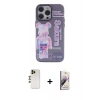 MARSİLYAN™- iPhone 13 Pro Max Kılıf Zirve Form Özel Seri - Siyah Bilvis 3D Mat Cam Ekran Koruyucu + Shine Kamera Lens - GD