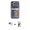 MARSİLYAN™- iPhone 13 Pro Max Kılıf Zirve Form Özel Seri - Siyah Bilvis 3D Mat Cam Ekran Koruyucu + Kırmızı Pers Alüminyum Kamera Lens