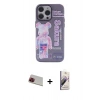 MARSİLYAN™- iPhone 13 Pro Max Kılıf Zirve Form Özel Seri - Siyah Bilvis 3D Mat Cam Ekran Koruyucu + Rainbow Kamera Lens Koruma Cam - KI