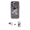 MARSİLYAN™- iPhone 13 Pro Max Kılıf Zirve Form Özel Seri - Siyah Bilvis 3D Mat Cam Ekran Koruyucu + Kırmızı Pers Alüminyum Kamera Lens